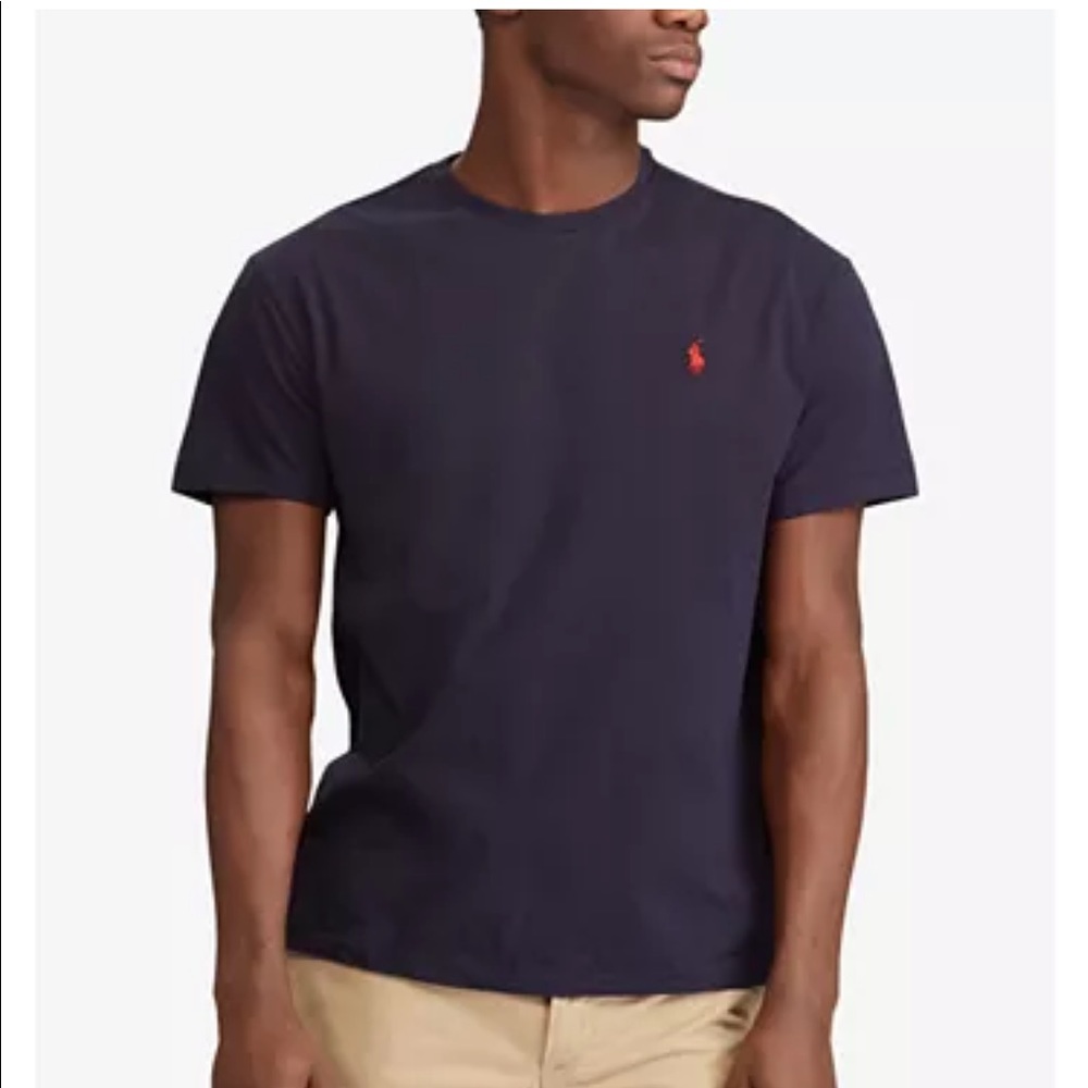 Softest cotton Polo mens tshirt blue medium